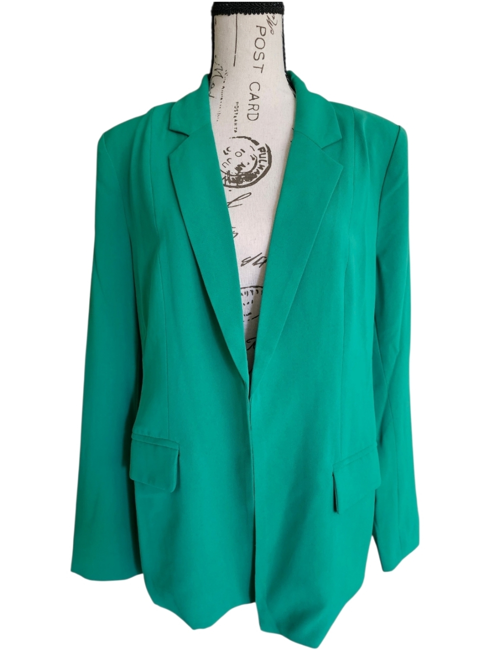 Green Open-Front Women's Blazer